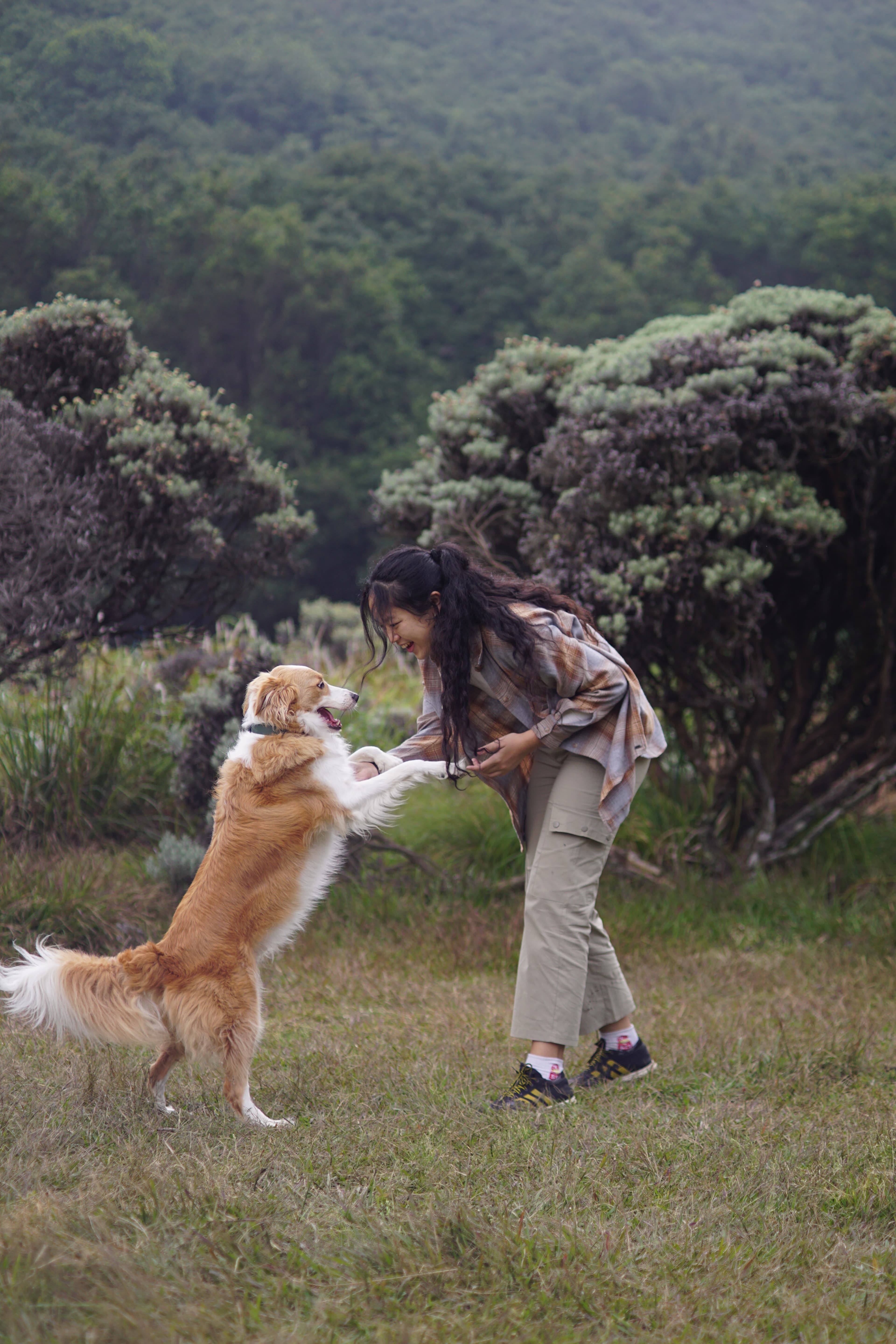 Anneliese and Ozzo out on a walk